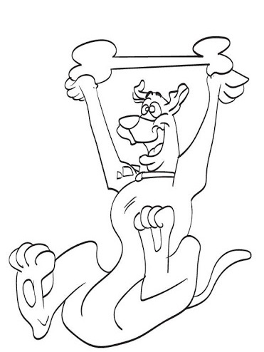 Online coloring book: Scooby Doo with a bone coloring page